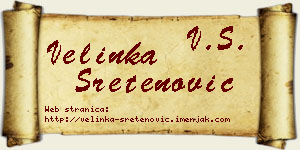 Velinka Sretenović vizit kartica